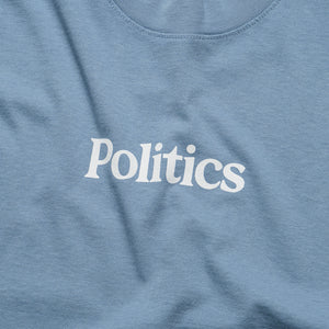 Politics Serif Logo Tee - Clear Blue