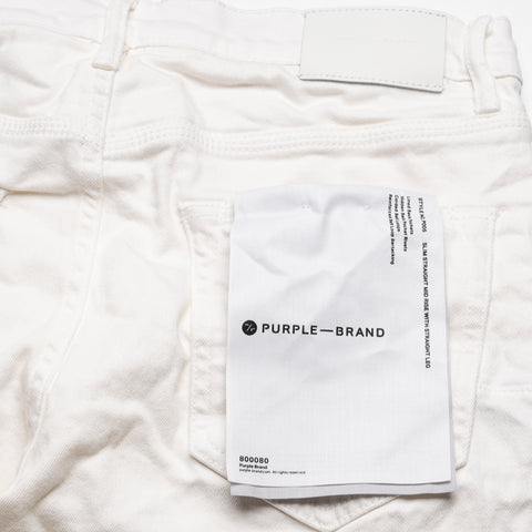 Purple Brand Mid Rise Slim Straight Leg Supernova Straight Jean - White
