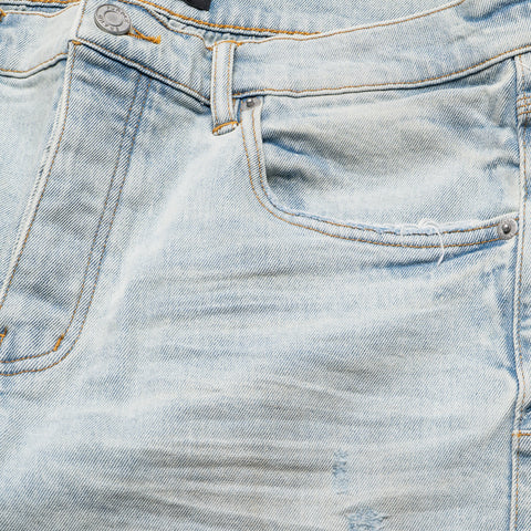 Purple Brand Low Rise Skinny Leg Fade Distressed Jean - Light Indigo