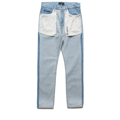 Purple Brand Mid Rise Slim Straight Leg Inside Out Jean - Light Indigo