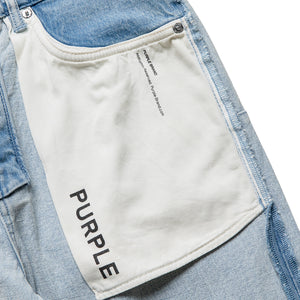 Purple Brand Mid Rise Slim Straight Leg Inside Out Jean - Light Indigo