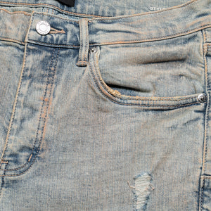 Purple Brand Skinny Pink Mud Distressed Denim - Light Indigo