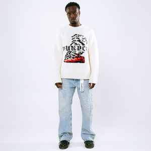 Purple Brand Smoke Show Sweater - Off White