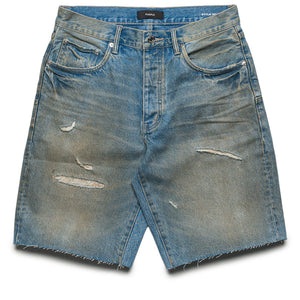 Purple Brand High Summer Destroy Denim Shorts - Mid Indigo