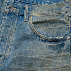 Purple Brand High Summer Destroy Denim Shorts - Mid Indigo