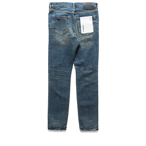 Purple Brand Mid Rise Slim Straight Leg Stratos Vintage Knee Slit Jean - Dark Indigo