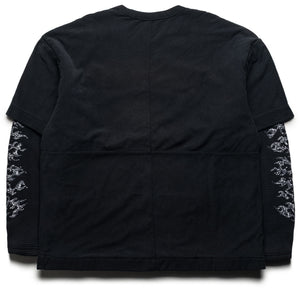 Purple Brand Sequin Flame L/S Tee - Black