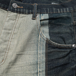 Purple Brand Upside Down Shorts - Light Indigo/Mid Indigo