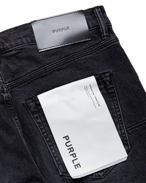Purple Brand Low Rise Flared Leg Vintage Heavy Destroy Jean - Black