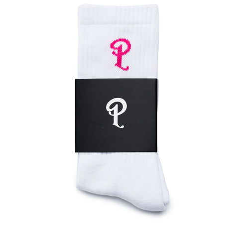Politics LA Trainer P Logo Socks - White/Pink