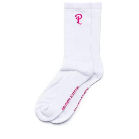Politics LA Trainer P Logo Socks - White/Pink