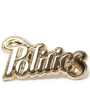 Politics Script Pin - Gold