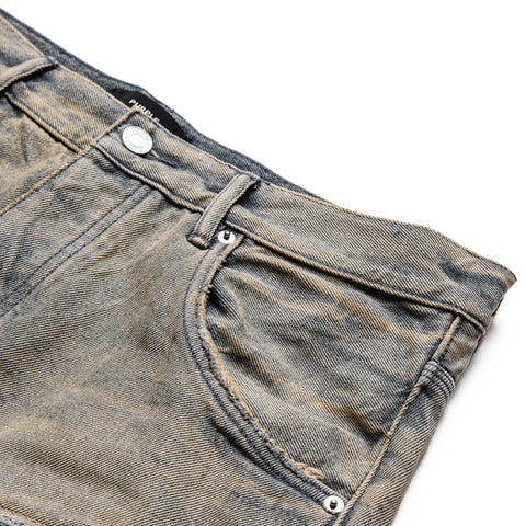 Purple Brand Mid Rise Baggy Leg Tinted Sequin Repair Jean - Light Indigo