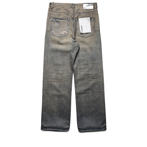 Purple Brand Mid Rise Baggy Leg Tinted Sequin Repair Jean - Light Indigo