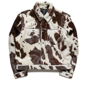 Represent Cow Hide Trucker Jacket - Brown/White