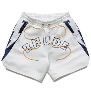 Rhude Logo Lightning Shorts - White/Navy