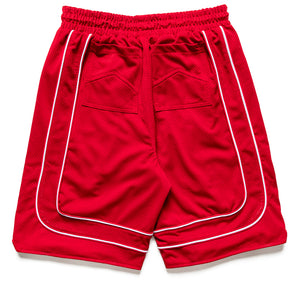 Rhude Mesh Piping Baggy Track Shorts - Red/White
