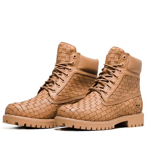 Timberland Textured Premium 6" Lace Up Boot - Medium Beige Full Grain