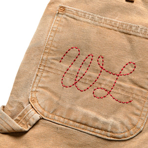 Warren Lotas Serenity Vintage Carhartt Double Knee Shorts - Tan/Cardinal