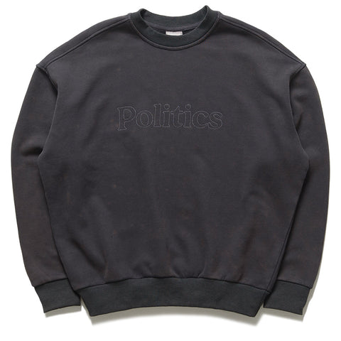 Politics Serif Outline Crewneck - Black
