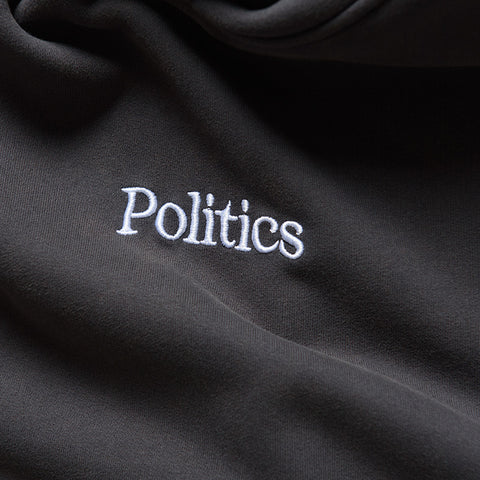 Politics Vintage Wash Hoodie - Black