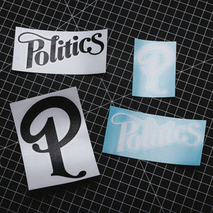 Politics Decals (4 Pack) - White/Black