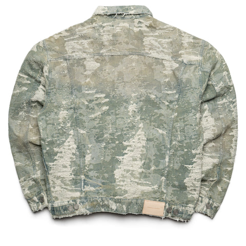 Purple Brand Jacquard Vintage Denim Oversized Jacket - Light Indigo
