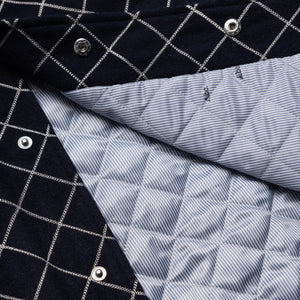 Advisory Board Crystals Diamond Quilted Varsity Jacket - Navy