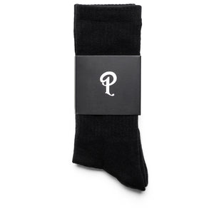Politics Embroidered Crew Sock - Black