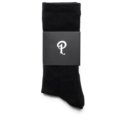 Politics Embroidered Crew Sock - Black