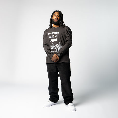 One Of These Days Passing in the Night L/S Tee - Black