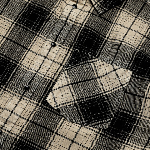 Purple Brand Wordmark Plaid Western Shirt - Brown