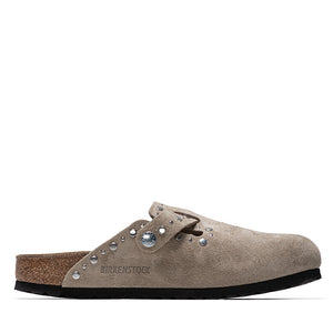 Women's Birkenstock Boston Rivets Suede - Taupe