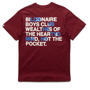Billionaire Boys Club Alphabet Tee - Pomegranate