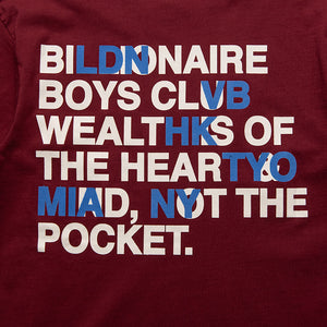 Billionaire Boys Club Alphabet Tee - Pomegranate