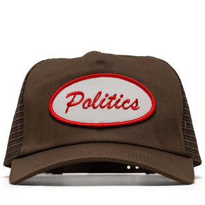 Politics Oval Trucker Hat - Brown