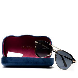 Gucci Aviator Sunglasses - Black/Gold