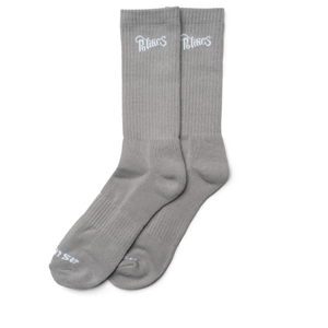Politics Script Logo Socks - Grey